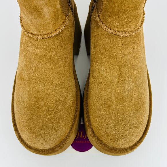 UGG Women's Classic Twin Seam New Heights Chestnut Suede Boots 1158313 Size 7 - Picture 4 of 12